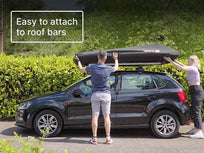 Installing the TentBox GO. Text overlay reads "Easy to attach to roof bars". [autoplay]