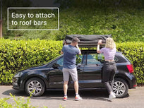 Installing the TentBox Lite 2.0. Text overlay reads "Easy to attach to roof bars". [autoplay]
