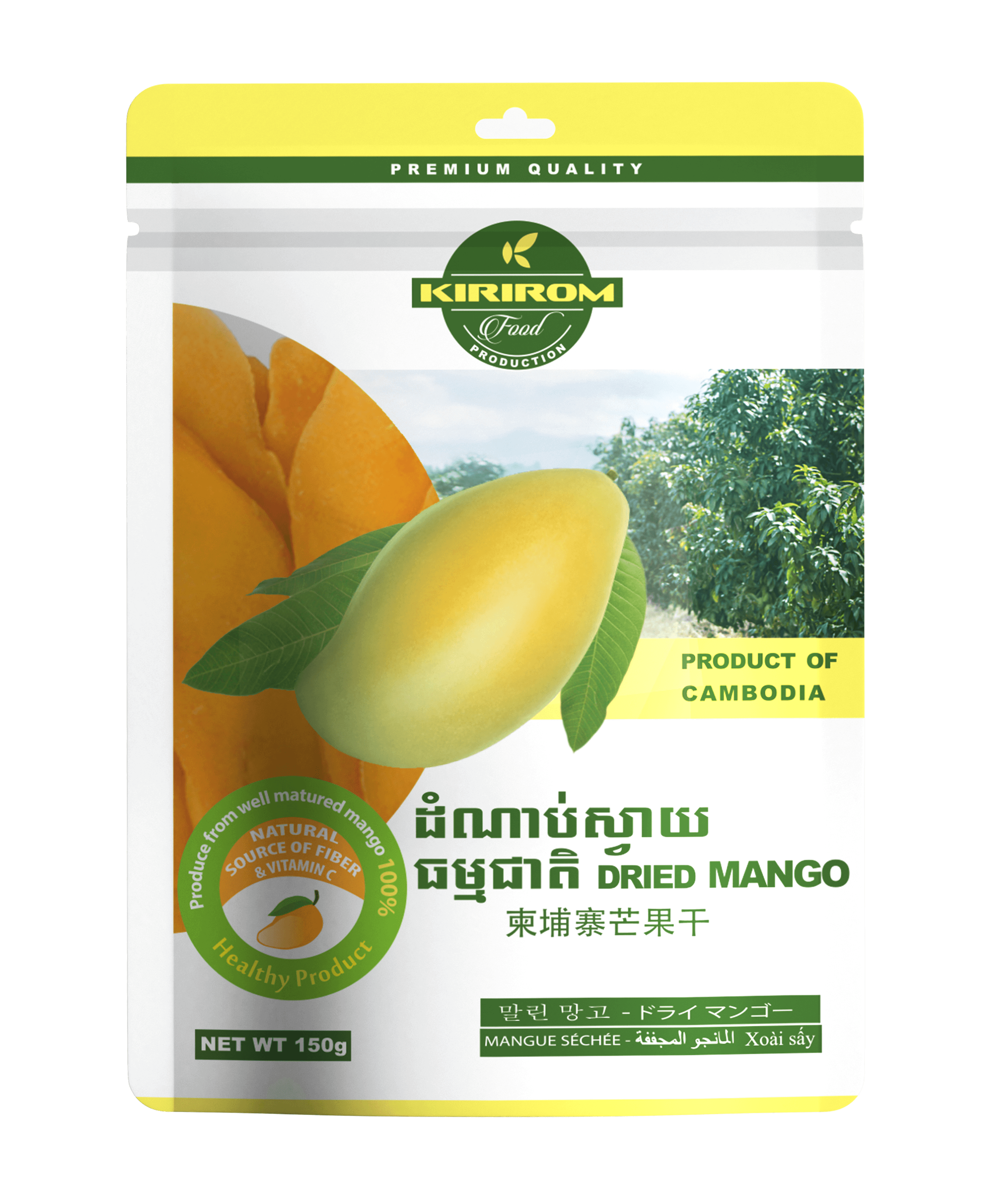 Kirirom Dried Mango Extra-Low Sugar * 150g